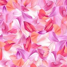 pink and red flowers are arranged in the shape of petals