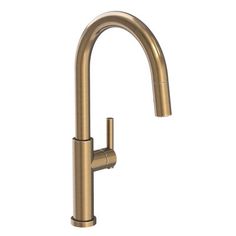 a brass colored faucet on a white background with no one in the photo