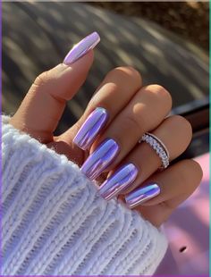 Delicate blooms in pastel hues dance across a pink base, creating a mesmerizing tapestry of nature's elegance. DIY this design and immerse your nails in the enchanting beauty of this Elegant Floral Garden gel polish nail design. Follow @manicureguru for more nail art designs and tutorials! Track:Icon Music by https://www.fiftysounds.com Lilac Chrome Nails Designs, Neon Purple Chrome Nails, Irridecent Design Nails, Purple Chrome Nails Design, Neon Chrome Nails, Crom Nails, Lilac Chrome Nails, Spring Chrome Nails, Nail Samples