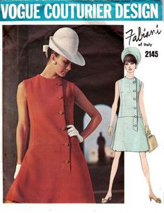 Italy Pattern, 1960s Vogue, Street Vibes, Vogue Dress Patterns, Vogue Sewing Patterns