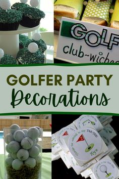 Golf Themed Birthday Party Ideas for Kids 40th Birthday Party Men, Golf Themed Party, Golf Party Games, Golf Party Foods, Themed Birthday Party Ideas, Ideas For Food, Golf Party Decorations