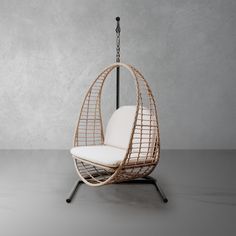 Bohemian Rattan Hanging Chair-France & Son-FL1373-Lounge Chairs-1-France and Son Rattan Hanging Chair, Rattan Fabric, Indoor Hanging Chair, Planter Table, Black Floor Lamp, Kitchen Fixtures, Faux Florals, Foam Cushions, Outdoor Wall Lighting