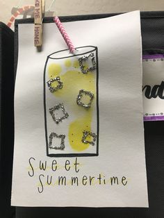 a piece of paper that has some type of food on it with the words sweet summertime