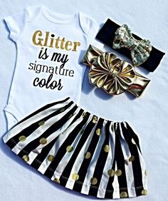 #LivAndCo Baby Clothes, Cute Girl Clothing, Glitter Is My Signature Color, Gift, Toddler Girl Shirt, Girls TShirt, Gold Sparkle, Girly Sayings, Liv & Co.™ - Liv & Co. Monsters Inc Outfit, Baby Outfits Girl, Toddler Girl Outfit, My Signature, Monsters Inc