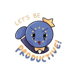 an image of a cartoon character with the words let's be products