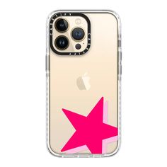 an iphone case with a pink star on it