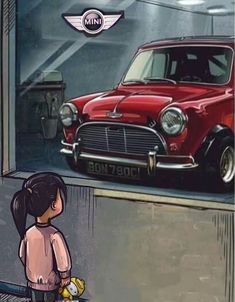 Mini Morris Cooper, Mini Cooper Vintage, Mini Cooper Art, Car Reflection, Rover Mini Cooper, British Green, Mini Morris, Mini Cooper Classic