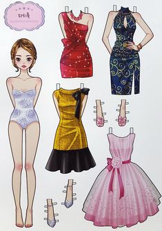 an image of paper doll clothes on display