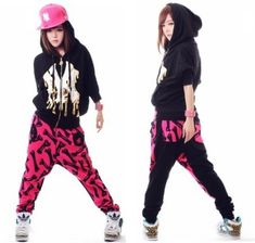 Street dance wear/ harem pants women, printed stage performance /hip hop pants/sports sweatpants for girls, Free shipping(China (Mainland)) Rappers Clothing, Dance Gear, 80s Women, Streetwear Girl, Catty Noir