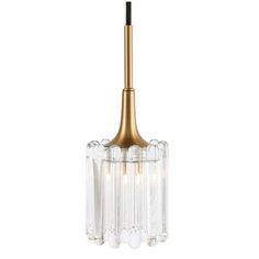 the brass and clear glass pendant light fixture