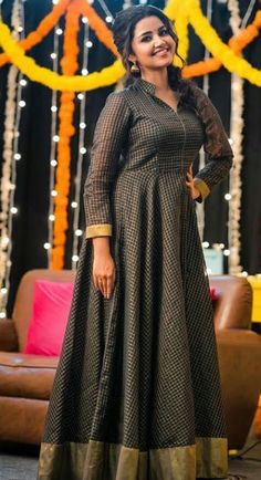 Stylish Gown, Anupama Parameswaran, Long Kurti Designs