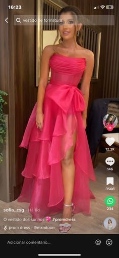 Pink Floor-length Dress For Homecoming, Pink Fitted Organza Dress, Short Sleeve Organza Prom Dress, Pink Organza Maxi Dress For Prom, Pink Floor-length Organza Dress, Pink Organza Dress For Prom Season, Organza Maxi Dress For Banquet, Prom Dresses Sleeveless, Looks Party