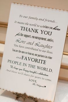 a wedding thank card with the words, people in the world and love on it