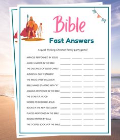 a printable bible game for kids to play on the beach