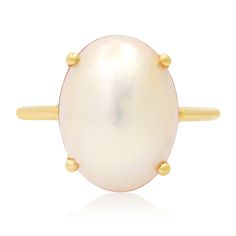 Large Oval White Pearl Ring – Milestones by Ashleigh Bergman White Pearl Ring, Natural Pearl, Natural Pearls, Yellow Rose, Pearl Ring, White Pearl, Pearl White, Gemstone Jewelry, Gold Rings