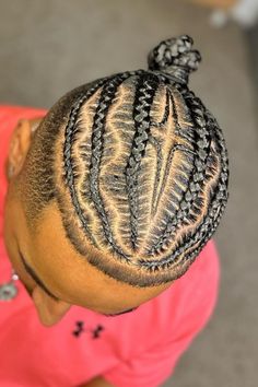 Half Head Cornrows Braids, Cornrow Braids For Men, Braids For Men With Fade, Cornrows With Heart, Freestyle Cornrows Braids, 4 Cornrows Braids, Cornrows Into A Bun, Cornrows Design