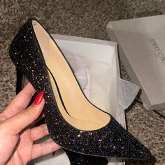 Only Worn Twice. Great Condition. Has Box And Dust Bag. Sparkly Jimmy Choo High Heels, Jimmy Choo Black Heels, Jimmy Choo Heels, Jimmy Choo Shoes, Jimmy Choo, Shoes Women Heels, Dust Bag, Shoes Heels, Women Shoes