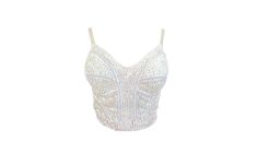 Vintage bustier bra top by Victoria's Secret Gold Label in white iridescent sequin and beads. Stretchy and bodycon fit with adjustable shoulder straps. Hook closure in back.  DETAILS  Best fits : Labelled Small Fabric : Nylon Spandex Condition : Very good vintage  Label: Victoria's Secret  MEASUREMENTS Taken from seam to seam while the garment is lying flat. Double the armpit, waist, and hips. Underarm to underarm 14-17" stretches to Length from  top 13.5" Waist 15-17" Sequin Bra Top, Sequin Bustier, Beaded Bra, Bead Bra, Vintage Bustier, Sequin Bra, Iridescent Sequin, Bra Items, Gold Labels