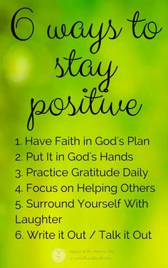 a green background with the words 6 ways to stay positive