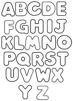 the alphabet is outlined in black and white, with letters that have been cut out