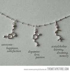 the chemical symbols are arranged on a string with words written below them that spell out their names