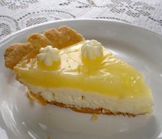 a piece of cheesecake on a white plate