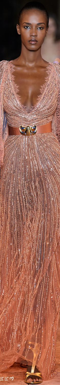 Zuhair Murad Stunning Blush Metallic Gown #ZuhairMurad #Runway #Glamour #Gowns Murad Fashion, Glam Lifestyle, Opera Gloves, Peach Fuzz, Stunning Gowns, Color Fashion