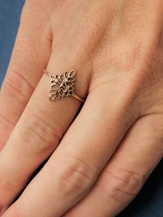 Lace ring. 14k Yellow gold Floral ring. Leaves gold ring. Filigree ring. dainty gold ring. gold ring. gift for her. gold jewelry. ▶▶This is a great ring to wear by itself, it sure stands out by it's own.. or it can be combined with your every day or festive jewelry for a smart individualist style. It fits both styles, casual and fancy for any occasion◀◀ ♥ About The Ring: The ring is made of solid 14K yellow\ white \rose gold. ♥ Shipping Info: All rings are packaged and shipped in a beautiful rin 14k Rose Gold Stackable Promise Rings, Rose Gold Filigree Jewelry For Wedding, 14k Gold Open Ring With Intricate Design, Rose Gold Filigree Wedding Jewelry, Rose Gold Jewelry With Intricate Design For Gift, Elegant Rose Gold Flower Ring In 14k, Elegant 14k Rose Gold Flower Ring, Elegant Rose Gold Filigree Ring, Gold 14k Filigree Promise Ring