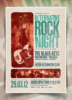 an event poster for the rock night