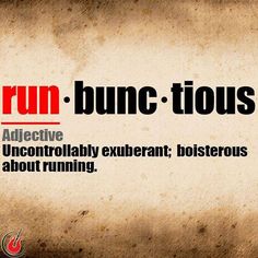 the words run, bunc - tous are written in black and red