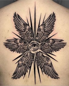 Real Angels Tattoo, Christian Chest Tattoo, Angel Depiction, Eye Chest Tattoo, Biblical Art Tattoo, Realistic Angel Tattoo, Seraphim Angel Tattoo