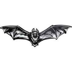 a black and white drawing of a bat