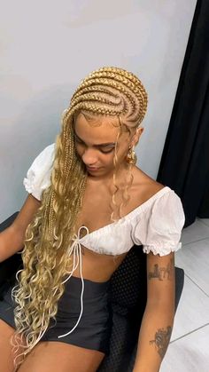 Lemonade Braids Big, Blonde French Braids Black Women, Conrows Hairstyles, Lemonade Braids Hairstyles, Ghana Weaving, Lemonade Braids, Feed In Braids Hairstyles, Bridal Hair Inspiration, Blonde Braids