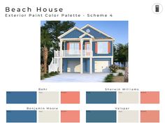 the beach house exterior paint color palette scheme