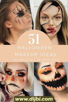 Face Paint For Adults Halloween, Funny Face Paint Ideas For Adults, Easy Halloween Makeup For Beginners, Halloween Face Make Up Ideas, Beauty Halloween Makeup, Halloween Costume With Makeup, Best Halloween Makeup Ideas, Unique Halloween Makeup Looks