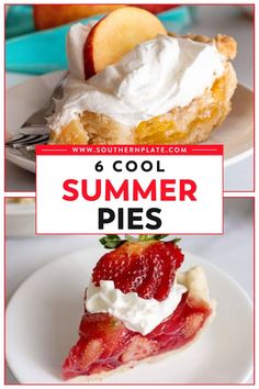 collage of 6 cool summer pies with text overlay