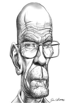 a drawing of a man with glasses on his face, looking at the camera and frowning