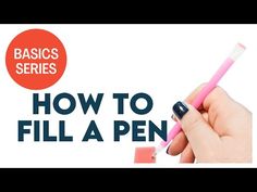 a person holding a pink pen with the words how to fill a pen