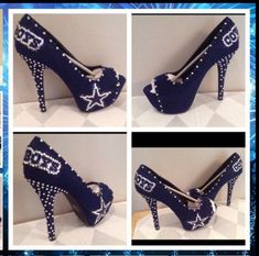 Cowboys Haters, Blinged Shoes, Cowboy Heels, Dallas Cowboy Bracelet, Blue Heels Wedding