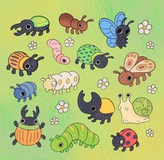 an image of bugs and caterpillars in the grass