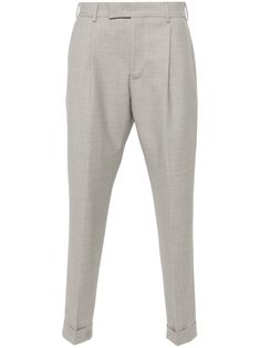 light grey virgin wool blend mélange effect tailored design belt loops two side slash pockets front pleat detailing pressed crease ankle-length turn-up hem two rear button-fastening flap pockets tapered leg concealed front button, hook and zip fastening City Shorts, Tailored Design, Tailored Pants, Summer Beach Wear, Short Suit, Tailored Trousers, Light Jacket, Jacket Style, Bottoms Pants