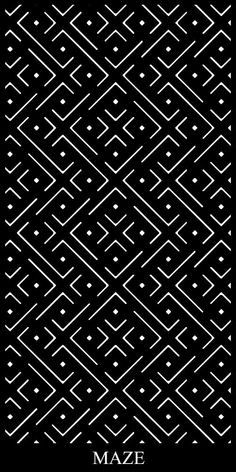 an abstract black and white pattern with the word maze on it's bottom corner