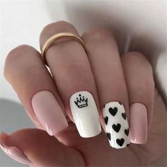 Natural Acrylic Nails, Nail Designs Pictures, Nagel Tips, Nail Designs Valentines, Her Nails, Summer Acrylic Nails, Heart Nails, Coffin Nails Designs