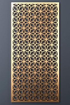 an intricate laser cut panel on the wall