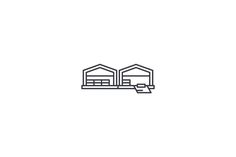 the outline of two houses on a white background