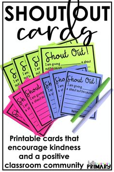 printable cards that include words and pictures to help students learn how to use them