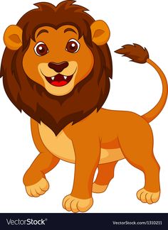 a cartoon lion standing and smiling