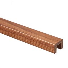 a close up of a wooden rail on a white background