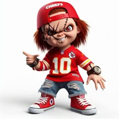 a cartoon character dressed as a football player