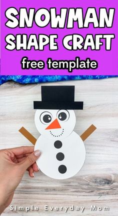 With our cute snowman shape craft for kids, kids get to create kids crafts by turning basic shapes into charming snowmen! This kids activity is a great way for kids to learn shapes like circles, triangles, and rectangles while making an adorable winter decoration. Make sure to try all our snowman crafts, winter crafts and winter activities for kids.